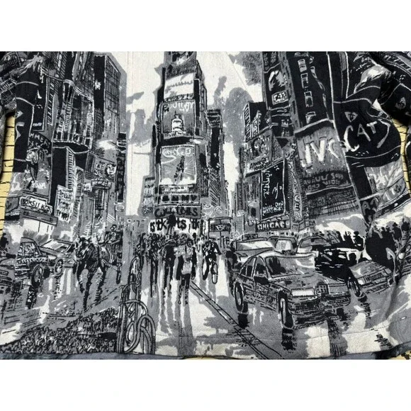 Parsley & Sage Womens Gray & Black Abstract NY City Boho Button Up Jacket India - Picture 15 of 16